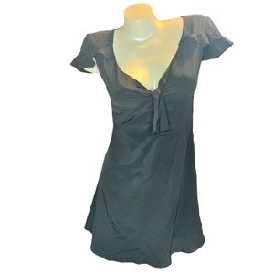 Entro - black flowy keyhole mini dress NWT